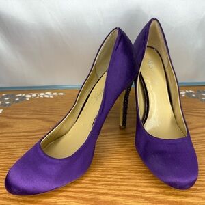 ABS Allen Schwartz Chic Purple Satin Heels
